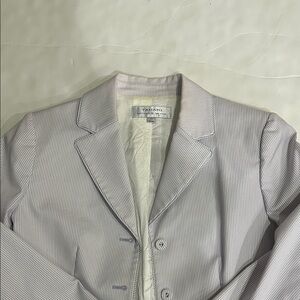 Ladies Striped Blazer with matching pants - Gray